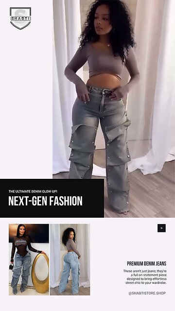 Next-Gen Fashion👖Premium Denim Decorated Jeans with Unique Button Accents