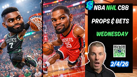🏀 NBA Picks Today Wednesday 2/4/26 | CBB Picks Today | FREE NBA Player Props | NHL Picks Today