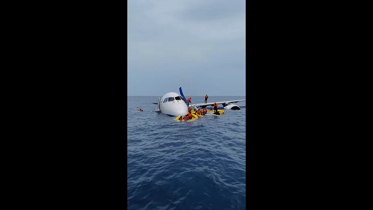 Plane crash landing in water ✈️🌊 #BreakingNews #ViralVideo