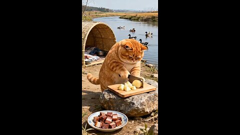 funny 🤣 moment of cat lion and 🦆 duck