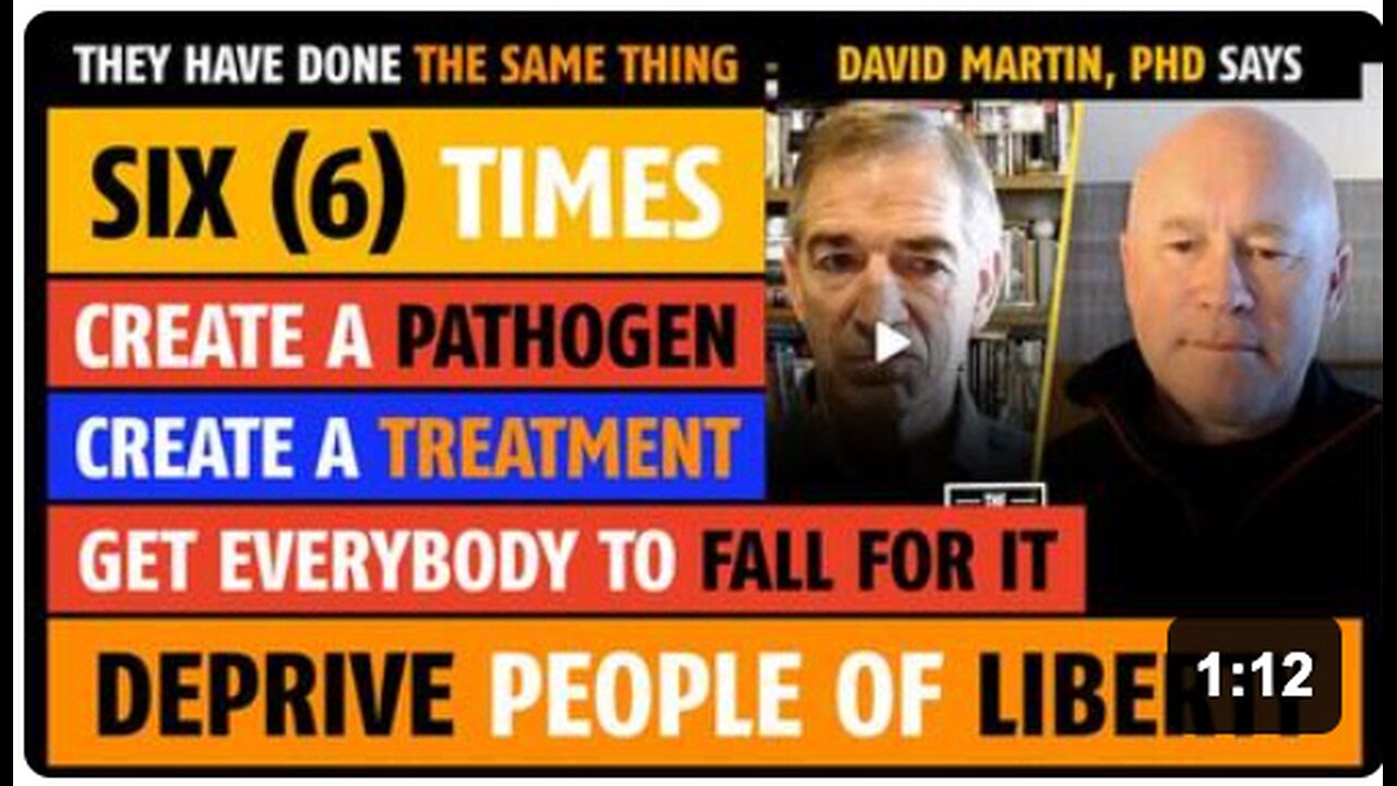 They have created 'pandemics' at least six (6) times, says David Martin, PhD