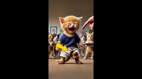 Orange Kitten Faces Embarrassment But Finds Strength