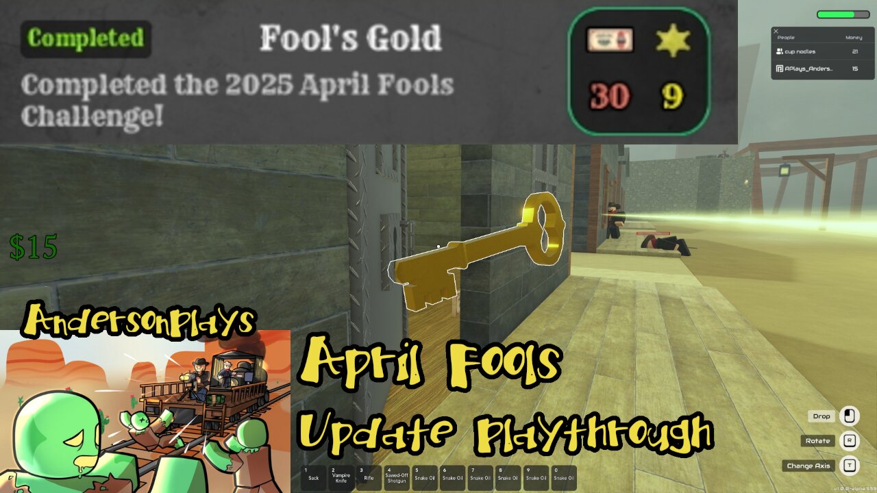 AndersonPlays Roblox Dead Rails [Alpha] - April Fools Update - Fool's Gold Walkthrough