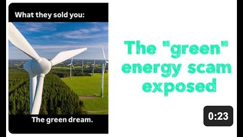The "green" energy scam exposed. 🔥