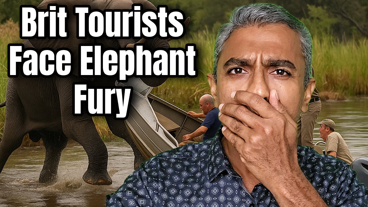Enraged Elephant Lifts British Tourists’ Boat in Crocodile-Infested Botswana River