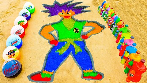 How to make Rainbow Songoku with Orbeez, Balloons Fanta, Coca Cola, Sprite, Mentos & Popular Sodas