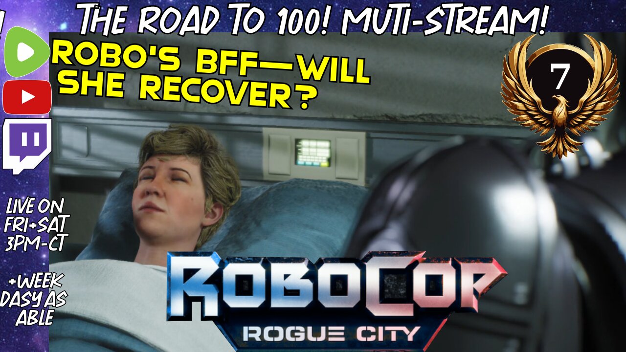 🔴 Saturday—live! Robocop—Destroyer of ED-209s sharing his soft insides—Building that public trust!
