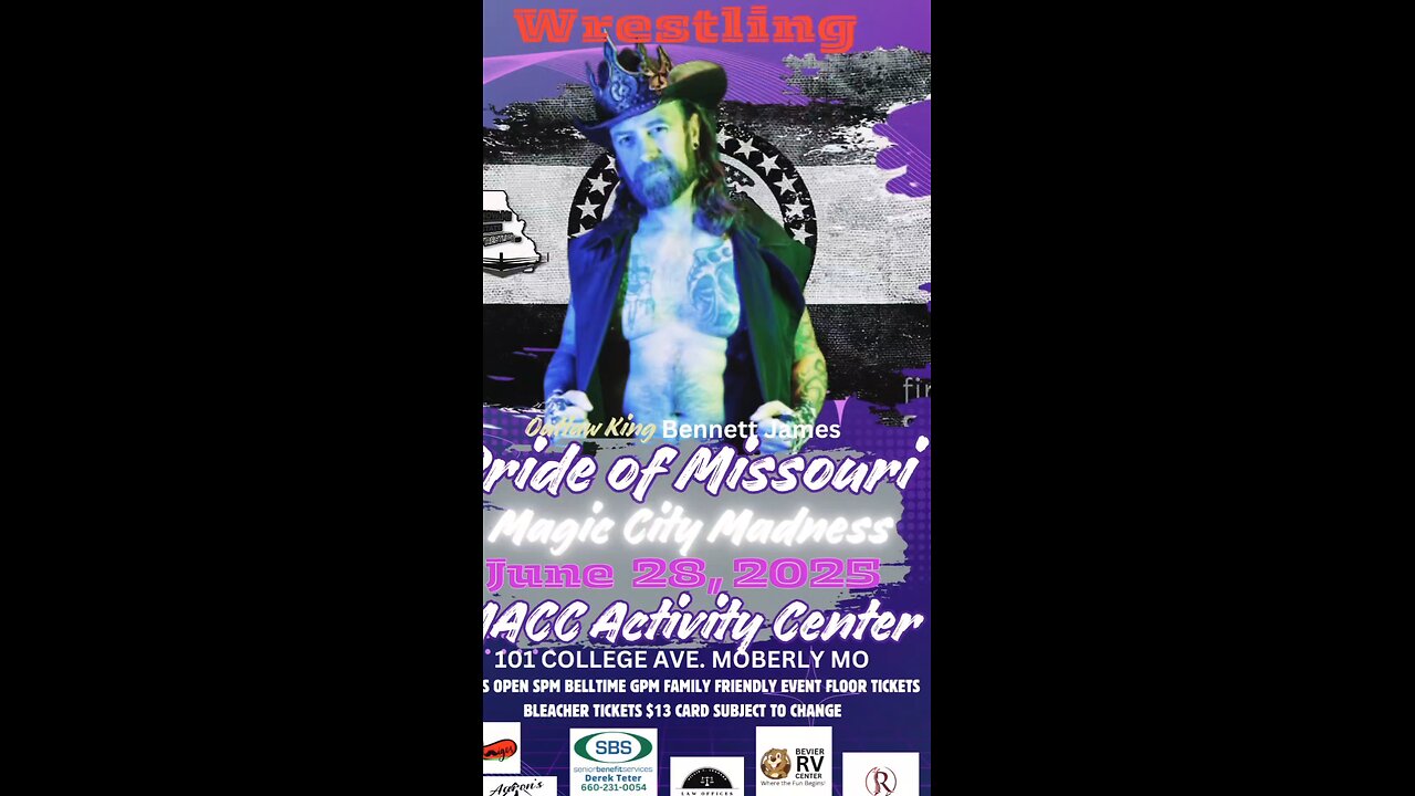 The Outlaw King Bennett James is being dealt in for Moberly Missouri