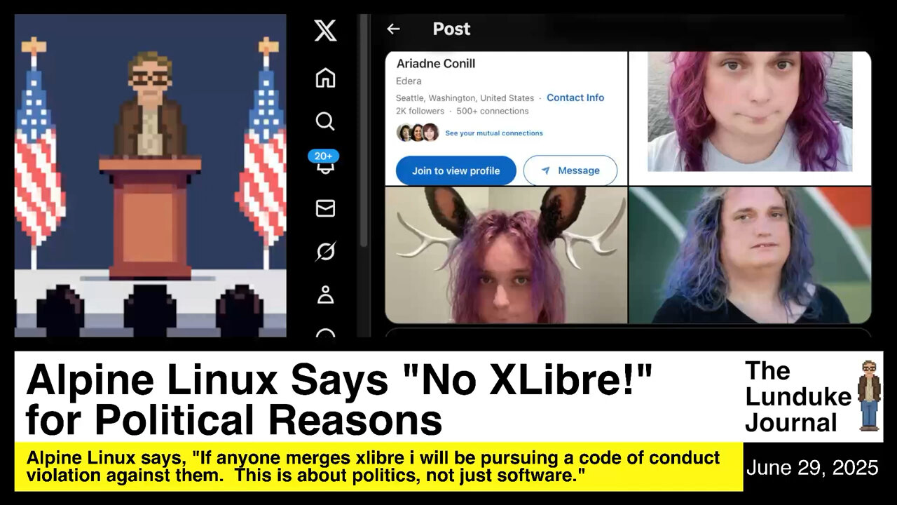 Alpine Linux Says "No XLibre!" for Political Reasons