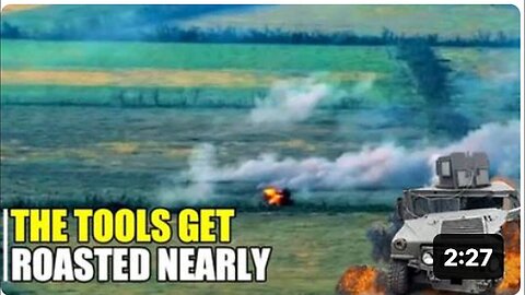 "Russian Ammunition Fire Roasts Humvee Near Smoldering T-72M Tank"