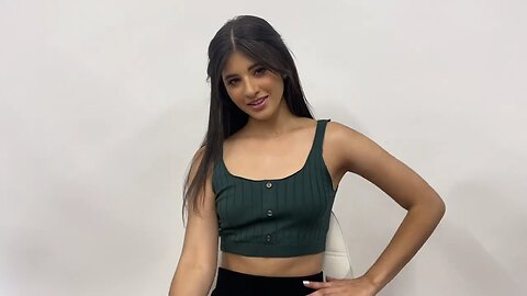 Green Color Front Button Rib Crop Tank Top | Trending Fashion Clothes Women | Fashion | Lifestyle
