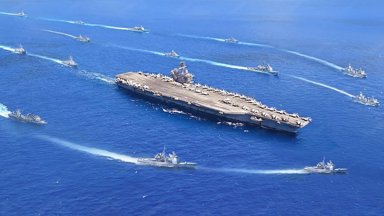 Massive US Aircraft Carrier Gets Protected During Emergency Situation