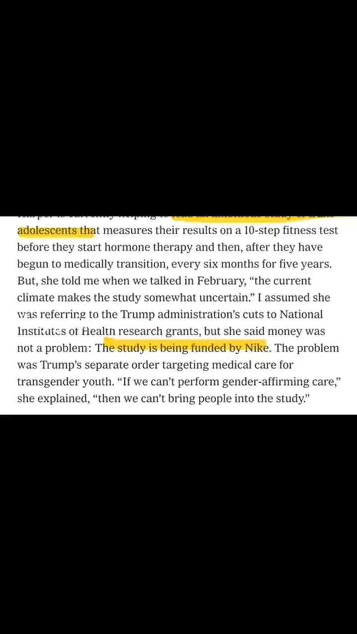 Nike is funding a study to give children injectable hormones and puberty blockers