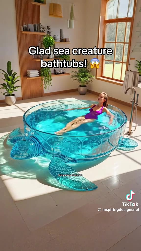 GLASS SEA CREATURES BATH TUBS