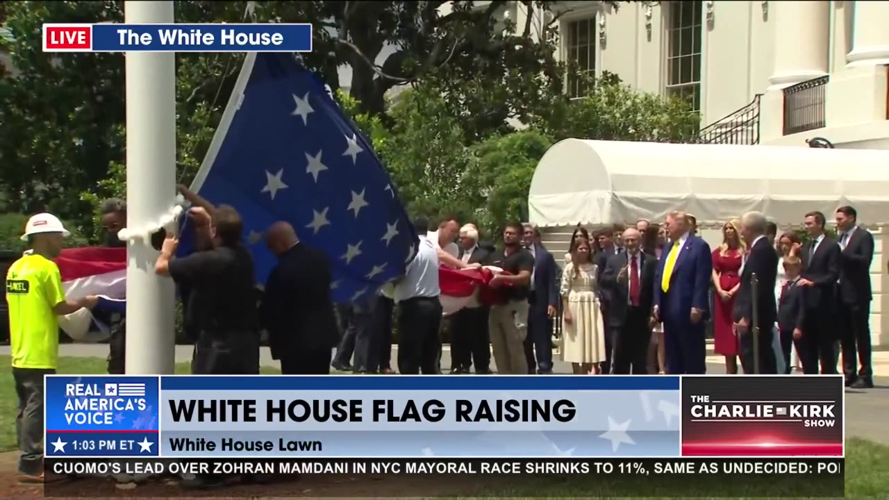 TRUMP ATTENDS WHITE HOUSE FLAG RASING