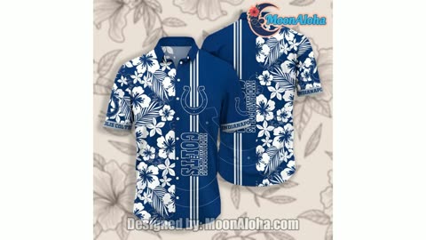 Indianapolis Colts Tropical Hibiscus Flowers Blue Real Hawaiian Shirt