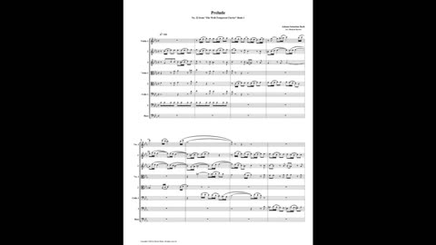 J.S. Bach - Well-Tempered Clavier: Part 1 - Prelude 22 (String Octet)