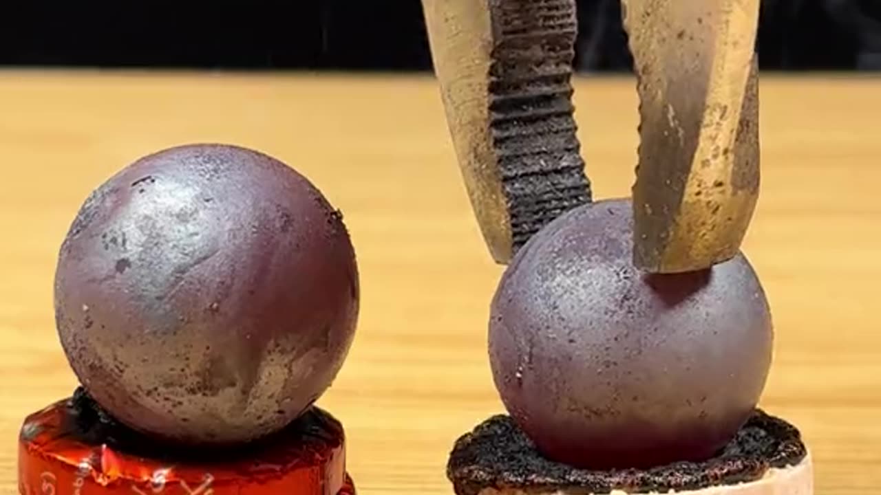 Red Hot metal Ball Vs Calcium tablets