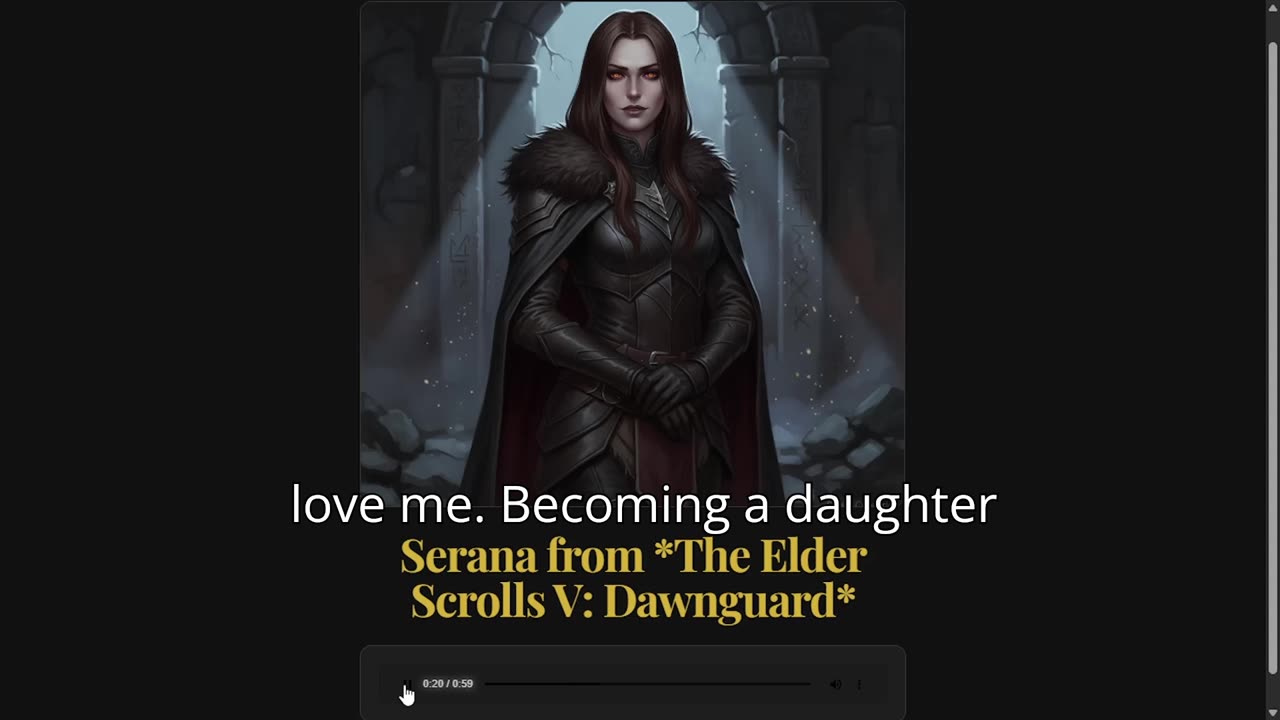 "Immortality Doesn't Mean Happiness" – Serana’s Darkest Reflection (Skyrim Monologue)