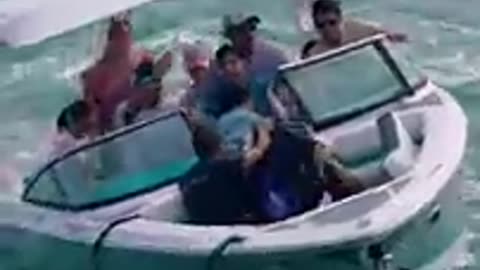 BOAT SINKING! FAMILY GOES INTO PANIC! #shorts