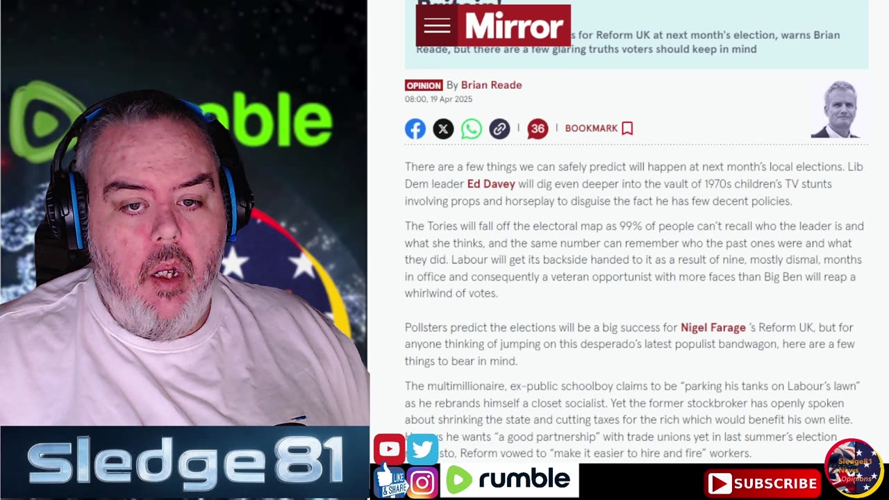 Brian Reade don't fall for Nigel Farage latest re brand