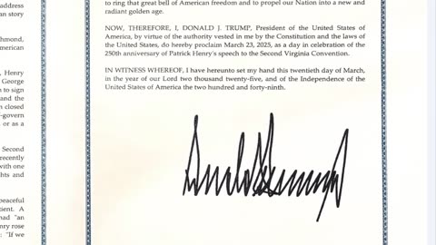Text to speech - Trump Declares March 23rd Patrick Henry Celebration