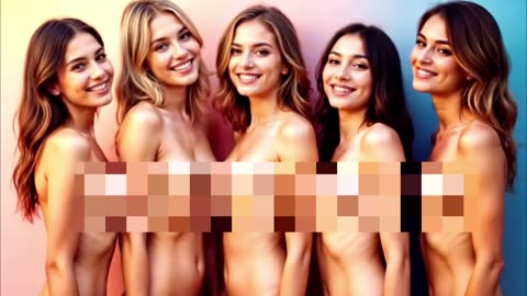 Bare models dancing in studio