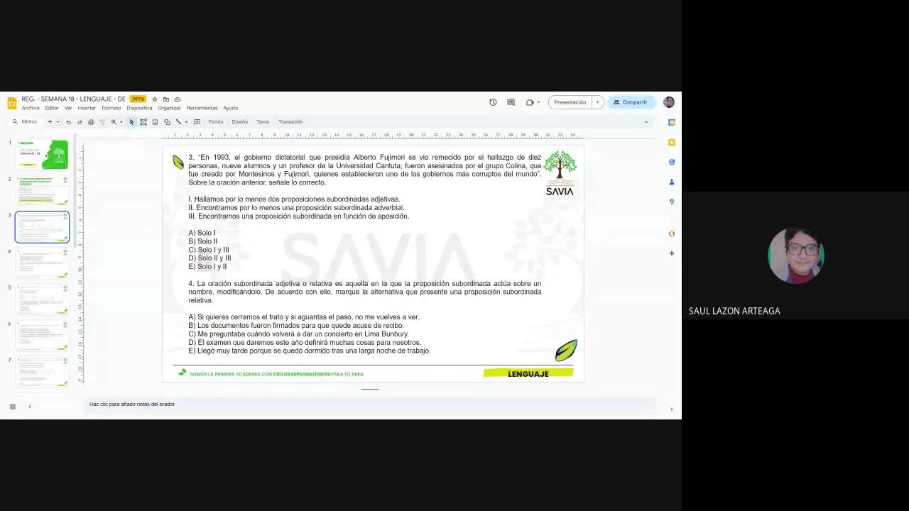 SAVIA SEMIANUAL 2024 | Semana 18 | Lenguaje