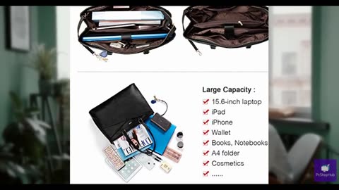 LOVEVOOK Laptop Tote Bag for Women 15.6 Inch Waterproof Leather Computer Bags Bu