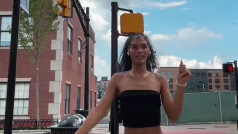She is smiling too