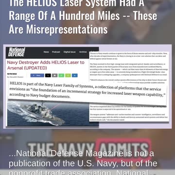 Fact Check: U.S. Navy Did NOT "Admit" Earth Was Flat Or The HELIOS Laser System Has 100 Mile Range