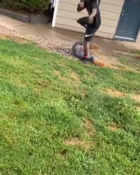 Man gets slammed and stomped out for calling another man a bitch