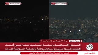 The moment of the attack as broadcast on Lebanese television