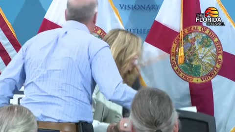 Florida's Ileana Garcia nearly passes out during remarks at DeSantis press conference