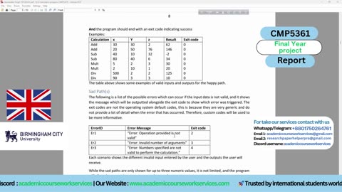 Client Work (Final Year Project) | CMP5361 Computer Mathematics Birmingham City University | UK