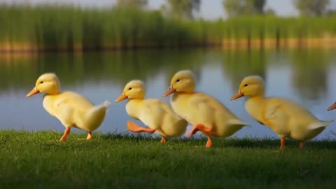 Dancing Duck Parade by the Pond | Adorable Duck Family Line Dance!