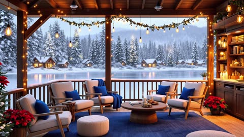 Relaxing Smooth Jazz by the Winter Lake ❄️ Perfect Background Music for Work, Study, & Sleep