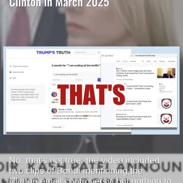 Fact Check: NO EVIDENCE Pam Bondi Issued an Arrest Warrant for Hillary Clinton in March 2025
