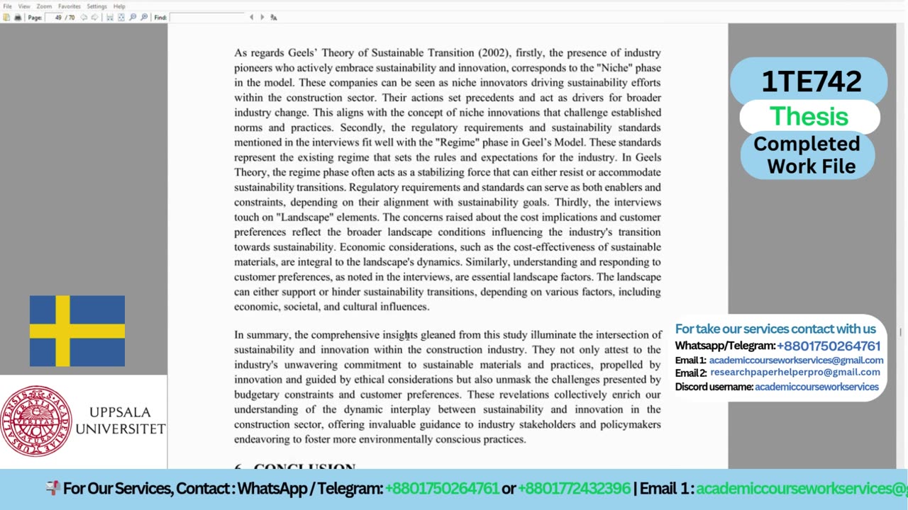 Student Work (Thesis) | 1TE742 Innovation in Industrial Building-Sustainability | Uppsala University