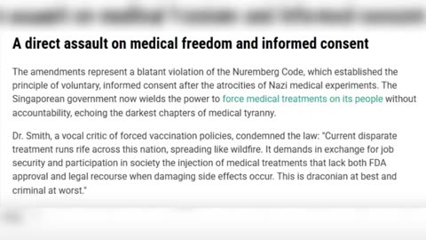 Singapore's Vaccine Mandate: Why Forced Injections Are a Red Line for Freedom