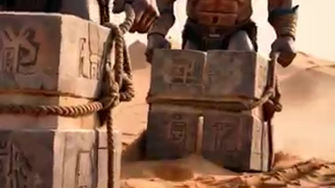 Giants Pushing Stones Sand