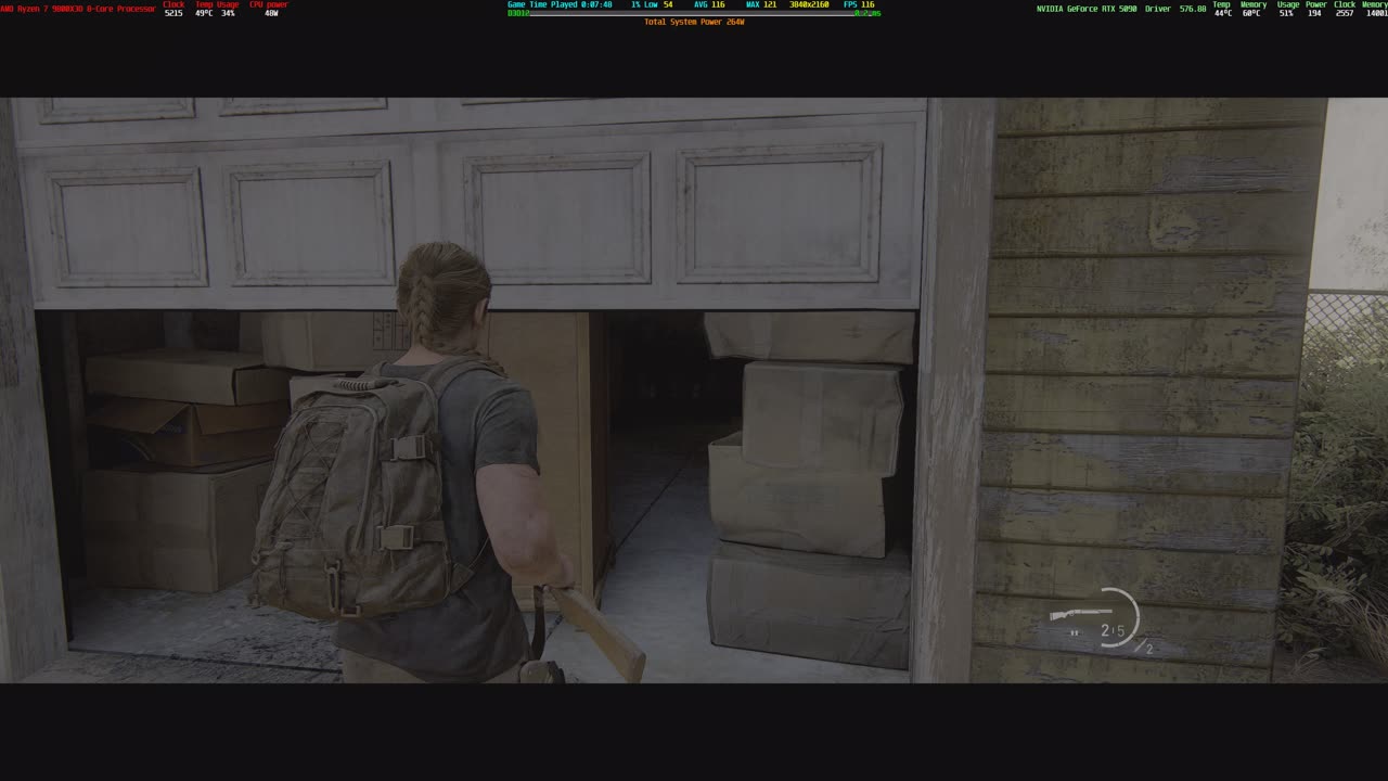 The Last of Us™ Part II Undervolted RTX 5090 Crazy 40°C with 9800X3D 4k HDR PC Gameplay