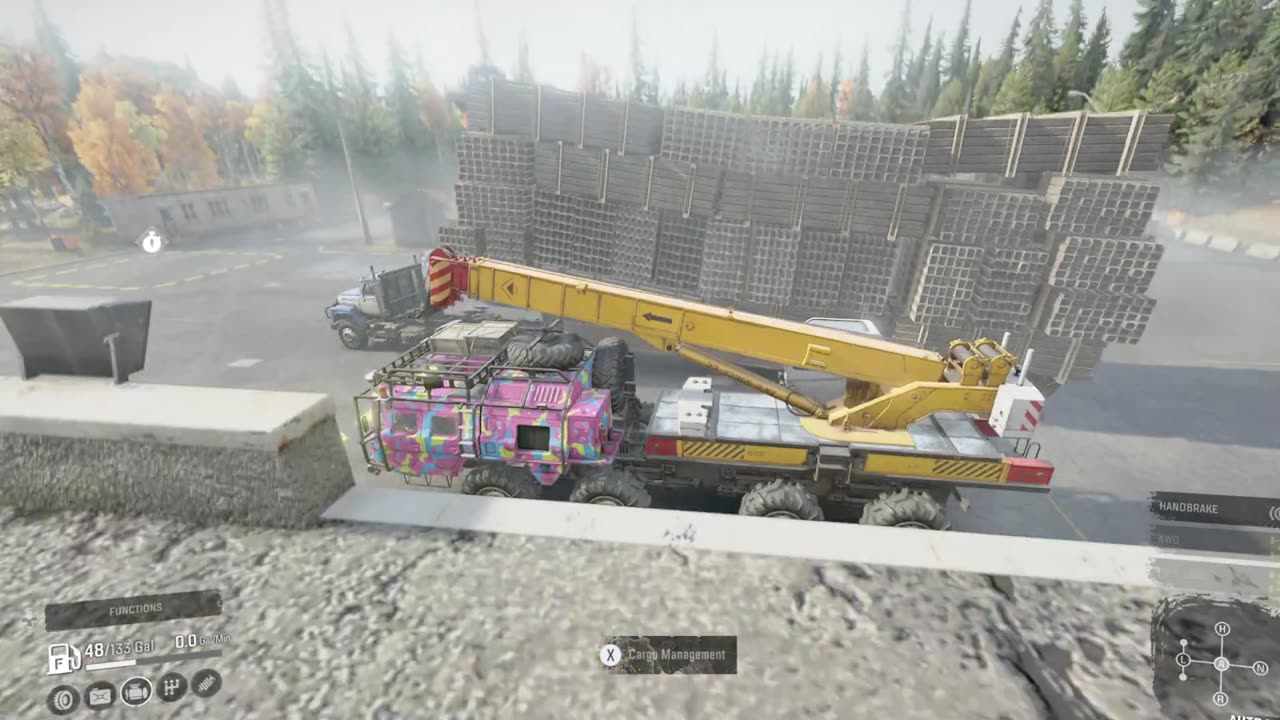 SnowRunner Challenge: Can you load more than 30 metal beams on a single vanilla trailer?