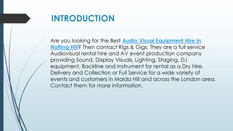 Best Audio Visual Equipment Hire in Notting Hill