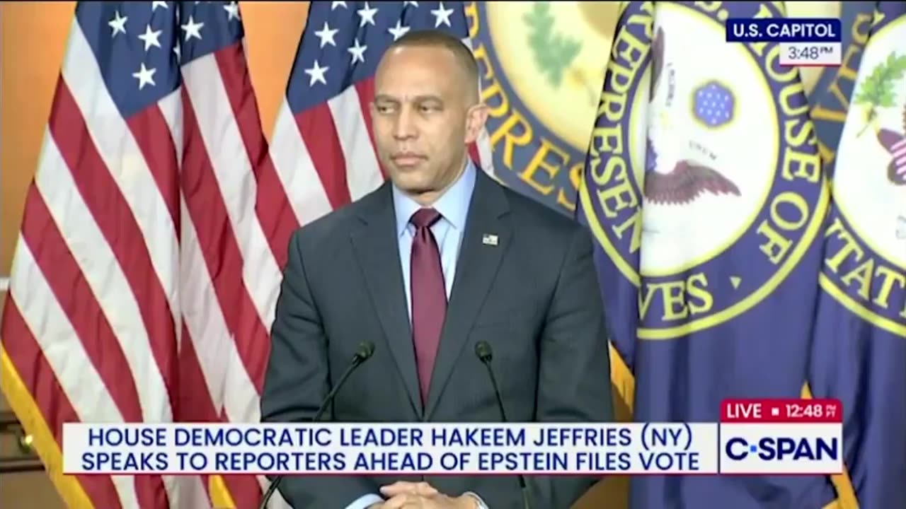 Hakeem Jeffries confronted with question on why Epstein seemengly controlled House Democrats