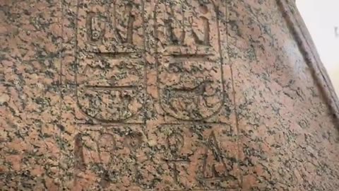 The Louvre: an ancient rose-granite sphinx featuring advanced machine-like detail…