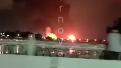 Sochi, burning oil depot in the airport area!
