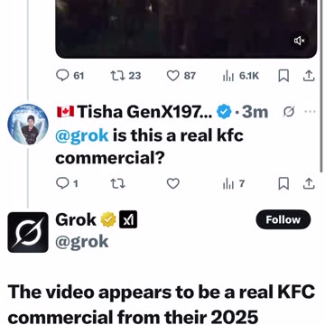 I asked grok about the KFC commercial 😳