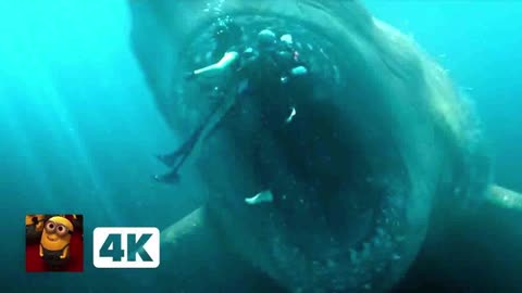 The Meg (2018) 4K - Shark Cage vs. Megalodon Scene _ Movieclips