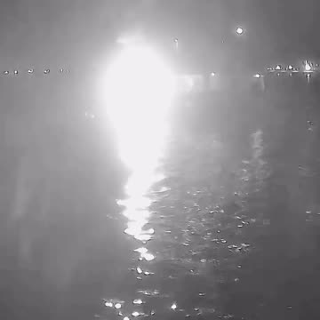 The precise moment a projectile strikes the 'Family' boat of the 'Sumud' Gaza Flotilla